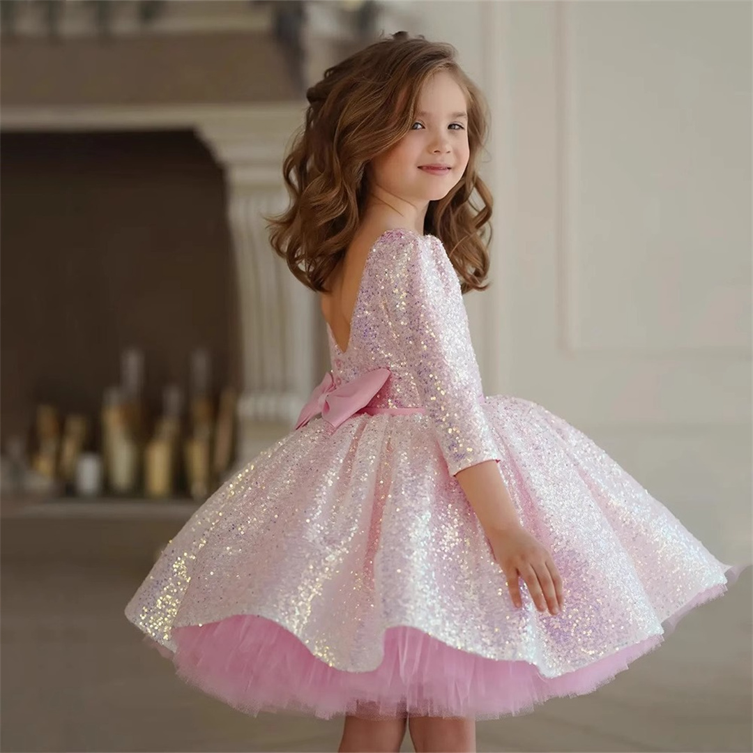 Birthday Sash Glitter - Abito da ragazza rosa glitterato al