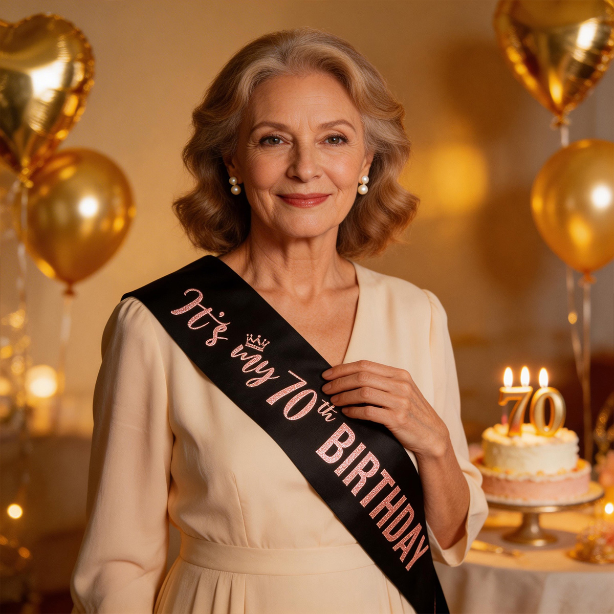Birthday Sash Glitter - Elegante Fascia 'È il mio 70°