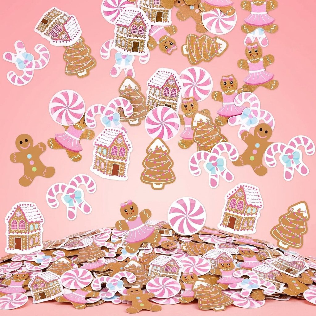 Papercraft Supply Confetti - 330 Pezzi di Decorazioni Natalizie Rosa