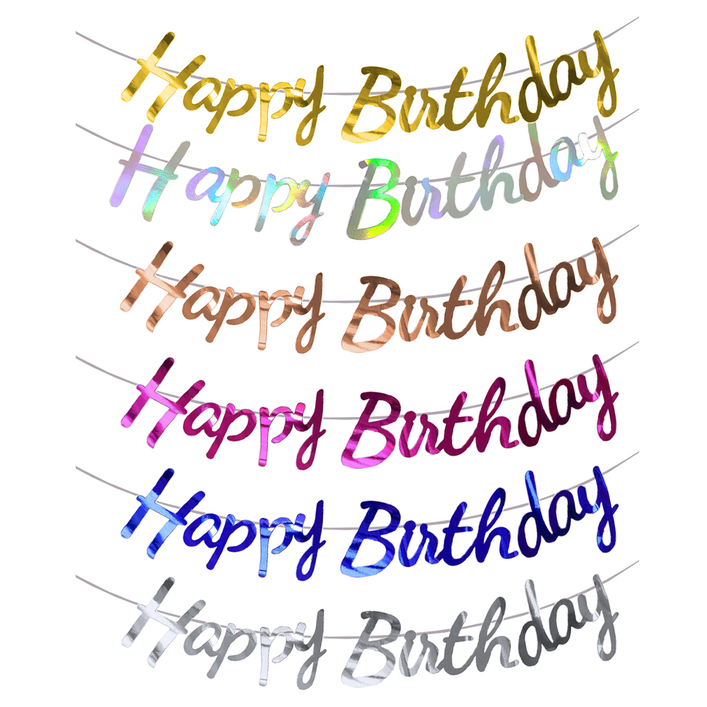 Party Banner Gold - Banner di buon compleanno Bandiere pendenti