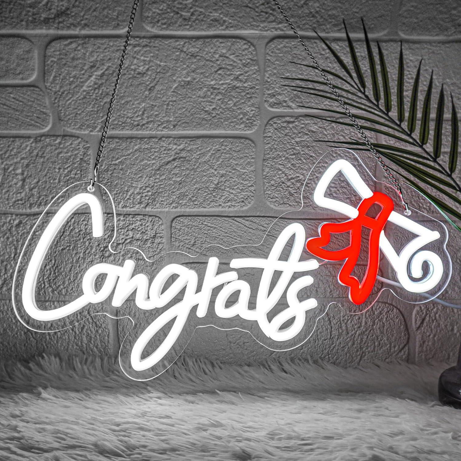 Neon Sign Party - Insegna al Neon 'Congratulazioni Laureato' con
