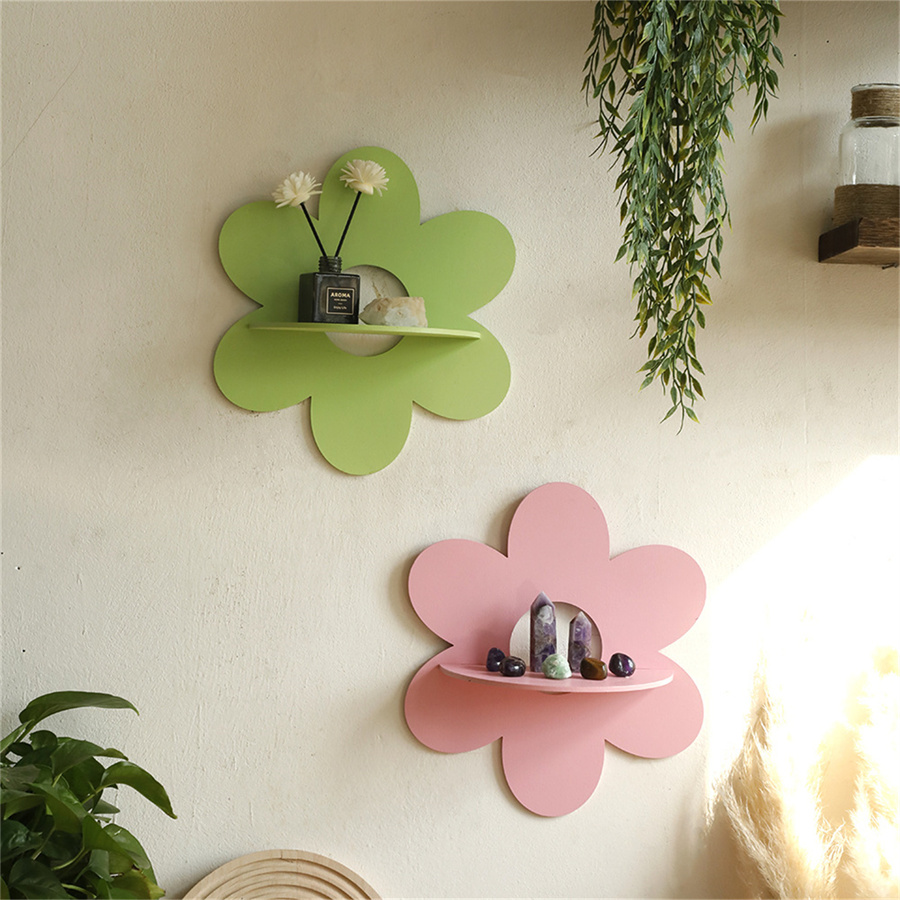 Flower Wall Panel - Mensola in cristallo con fiori, mensola