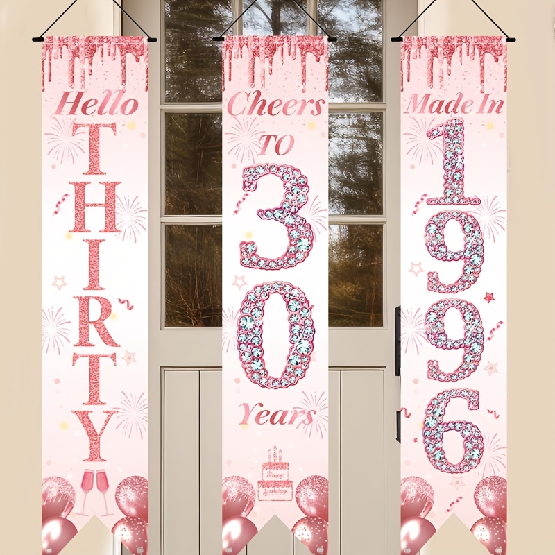 Party Banner Gold - Set Banner per Porta 2D Piatto
