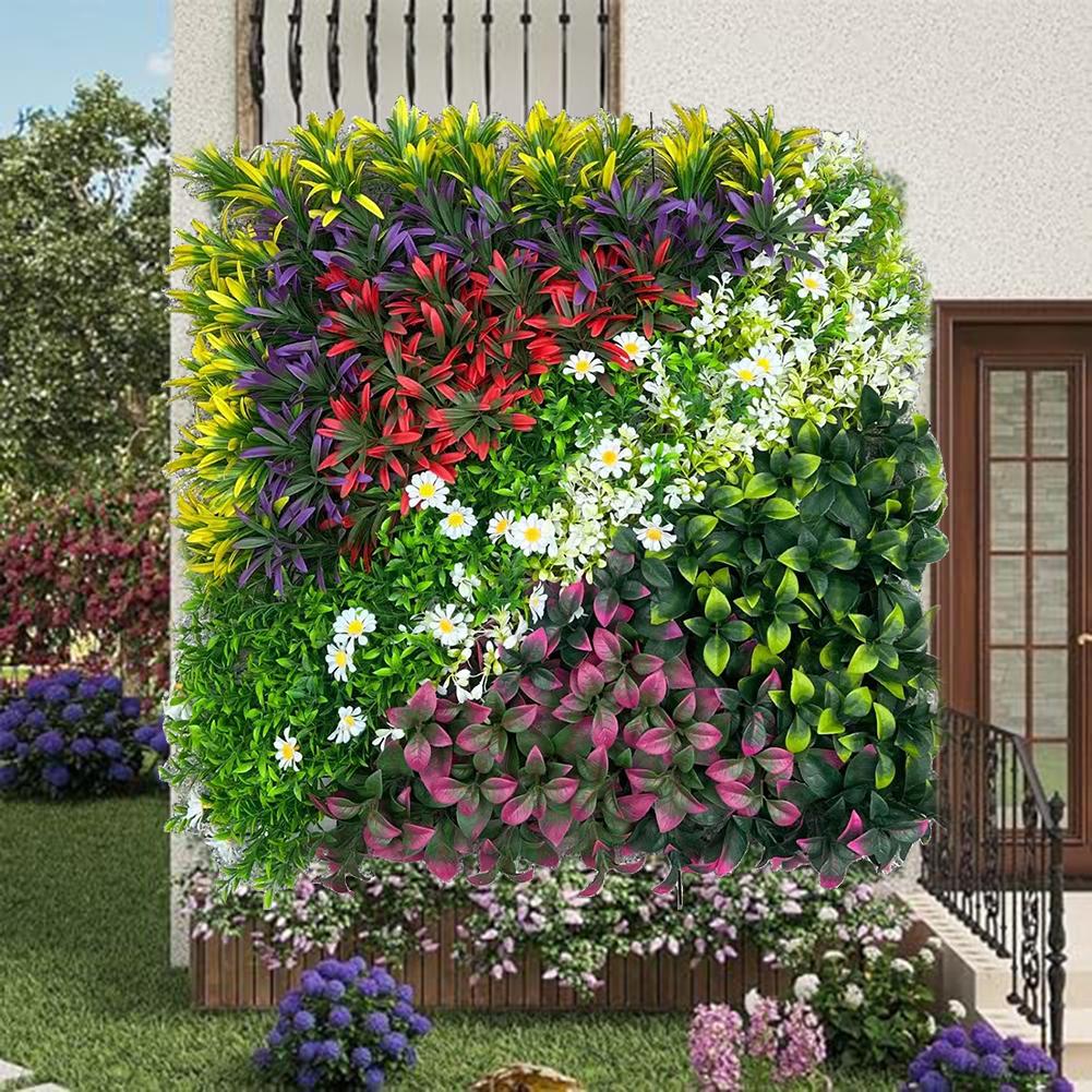 Flower Wall Panel - Pannello di Piante Artificiali Verdi 50*50CM,