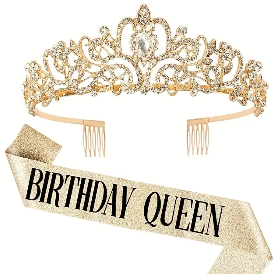 Set di 2 Pezzi Corona con Stra - Birthday Sash Glitter recensione e prezzo