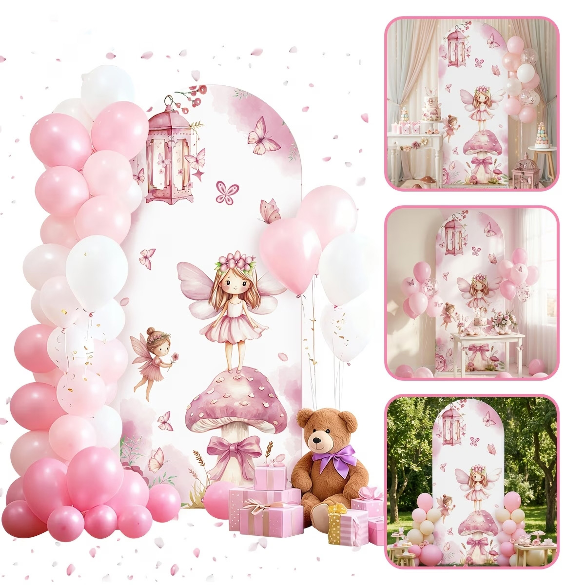Sfondo con Fate e Funghi, Deco - Dessert Table Backdrop recensione e prezzo