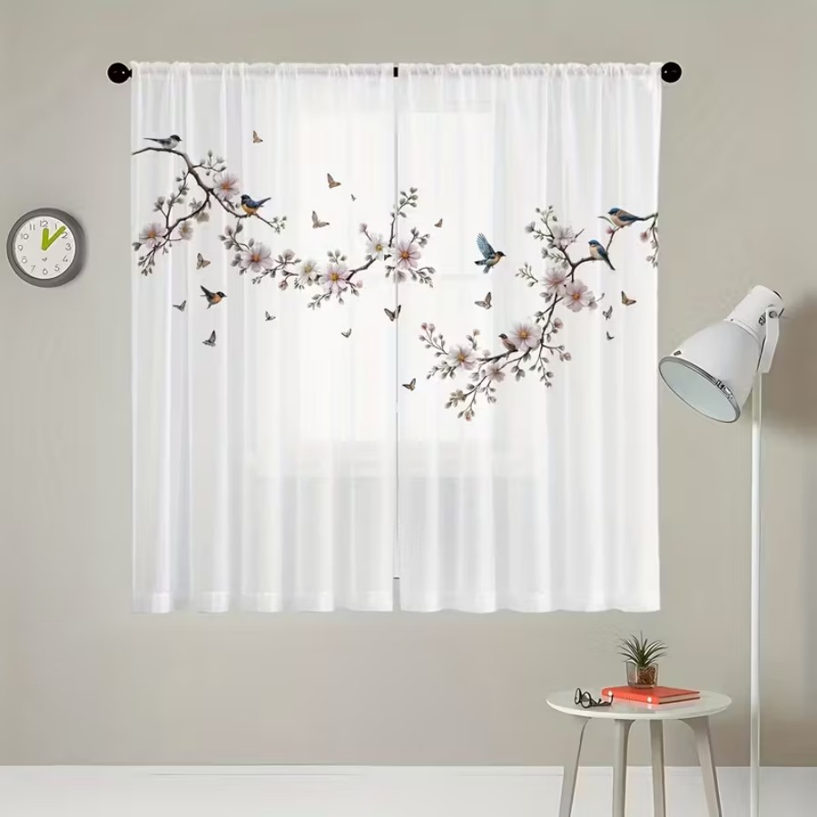 2 Pezzi Tende Trasparenti con  - Flower Wall Panel recensione e prezzo