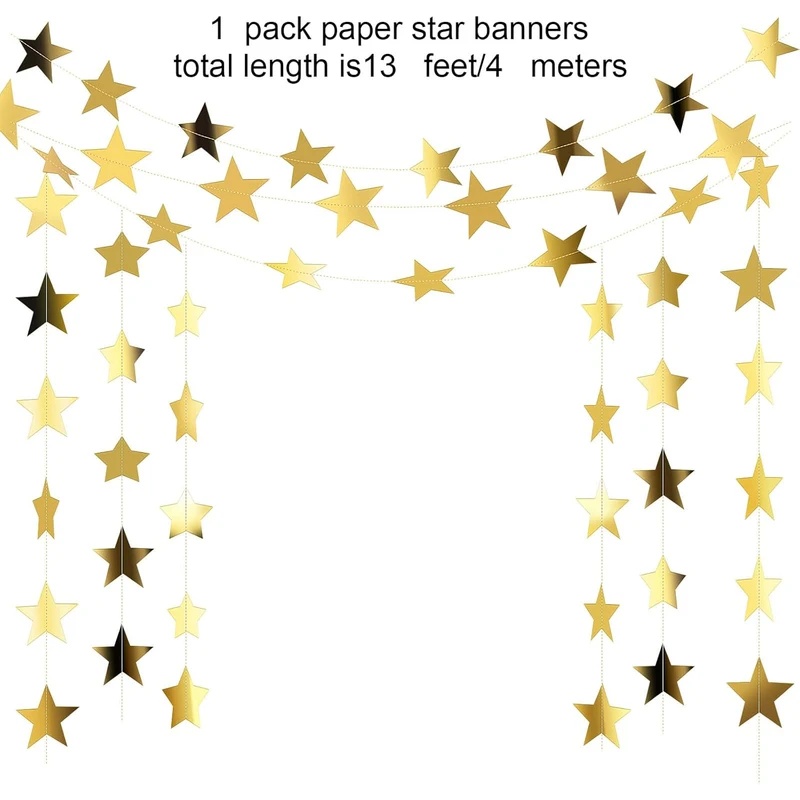 Ghirlanda di stelle con glitte - Party Banner Gold recensione e prezzo